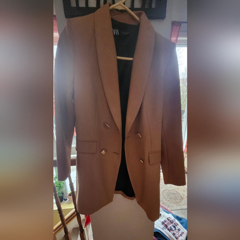 Zara Black Logo Label Jacket/Blazer